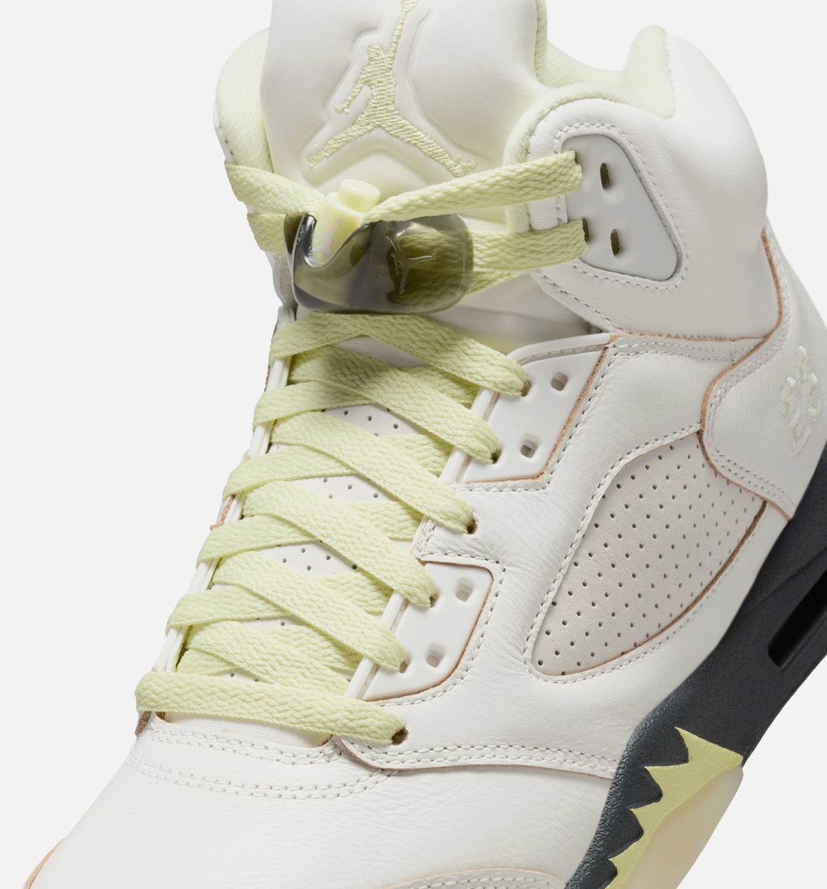 Air Jordan 5 Retro Luminous Green and Sail Women's Sneakers