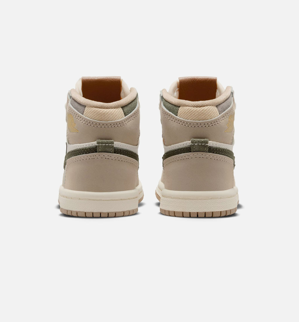 Air Jordan 1 Retro High OG Infant/Toddler Sneakers | Khaki/Sail/Coconut Milk/Cargo Khaki