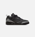 Spizike Low Black and Metallic Silver Men's Basketball Shoes