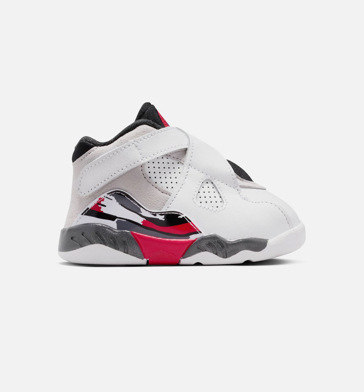 Air Jordan 8 Retro White and True Red Infant/Toddler Sneakers