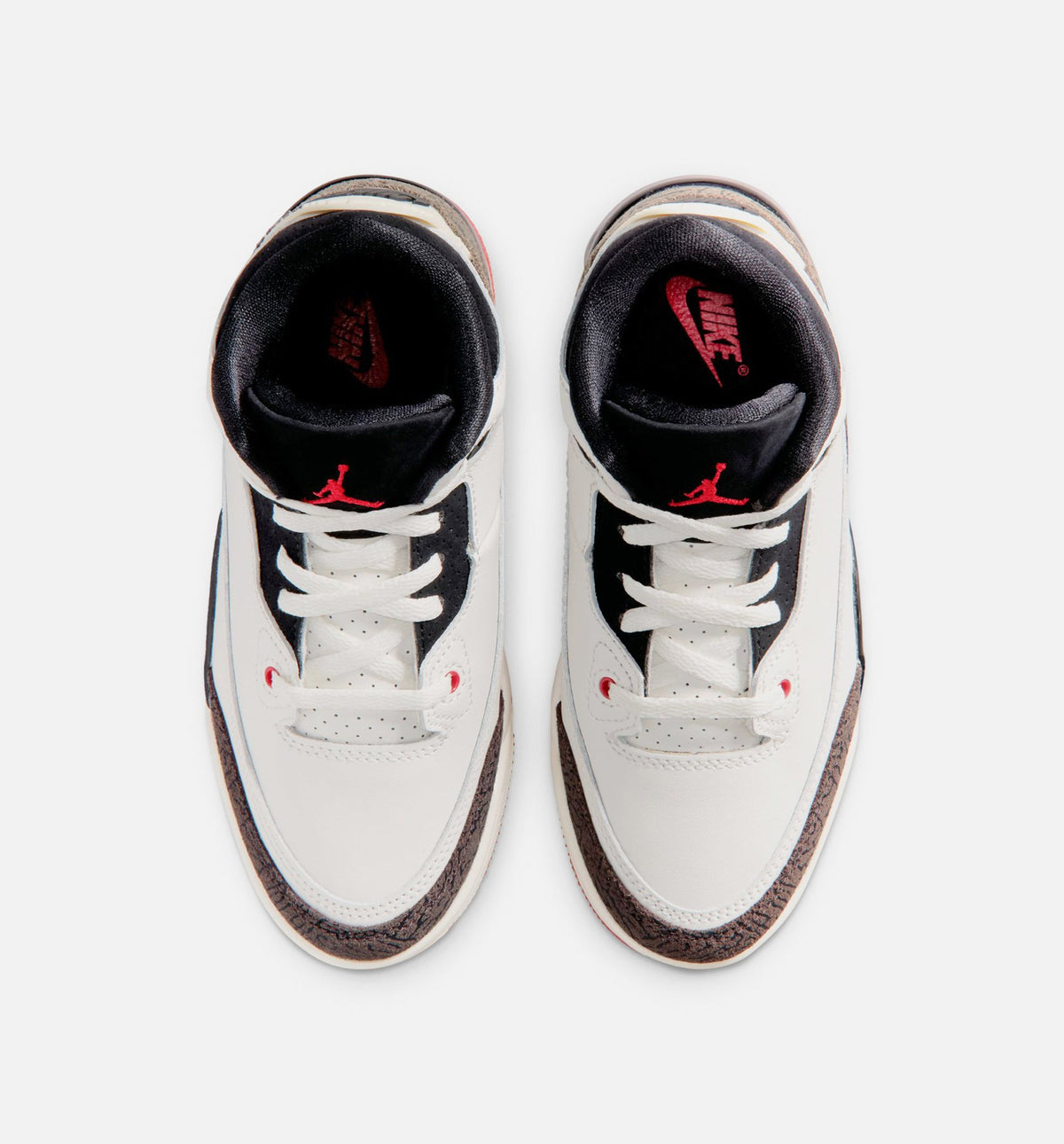 Air Jordan 3 Retro Sail and University Red Preschool Sneakers