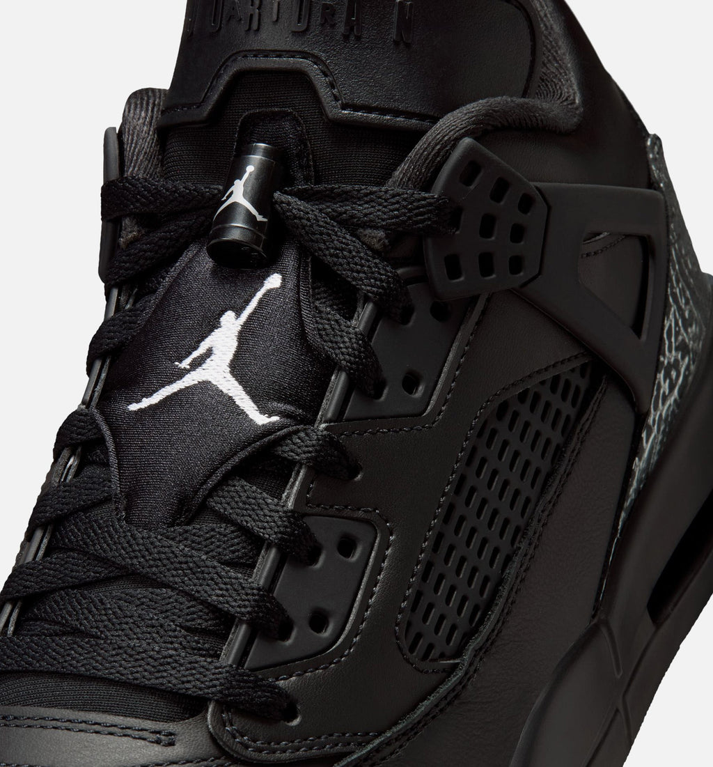 Spizike Low Black and Metallic Silver Men's Basketball Shoes