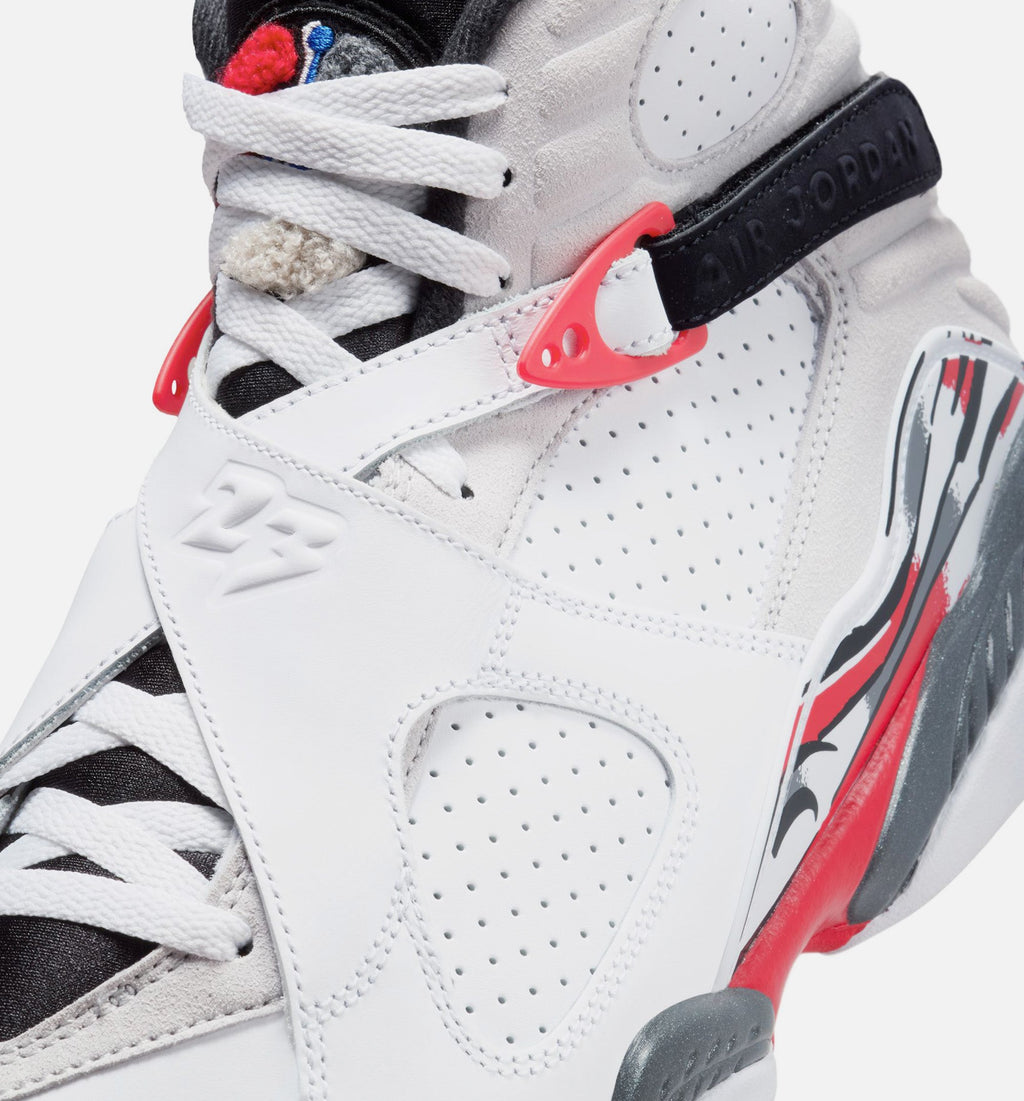 Air Jordan 8 Retro White and True Red Men's Sneakers