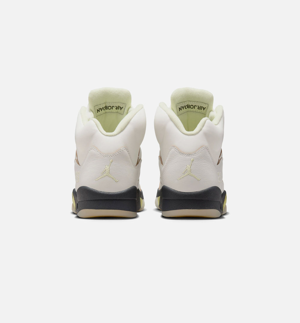Air Jordan 5 Retro Luminous Green and Sail Women's Sneakers