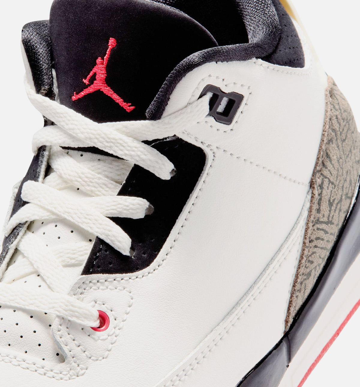 Air Jordan 3 Retro Sail and University Red Preschool Sneakers
