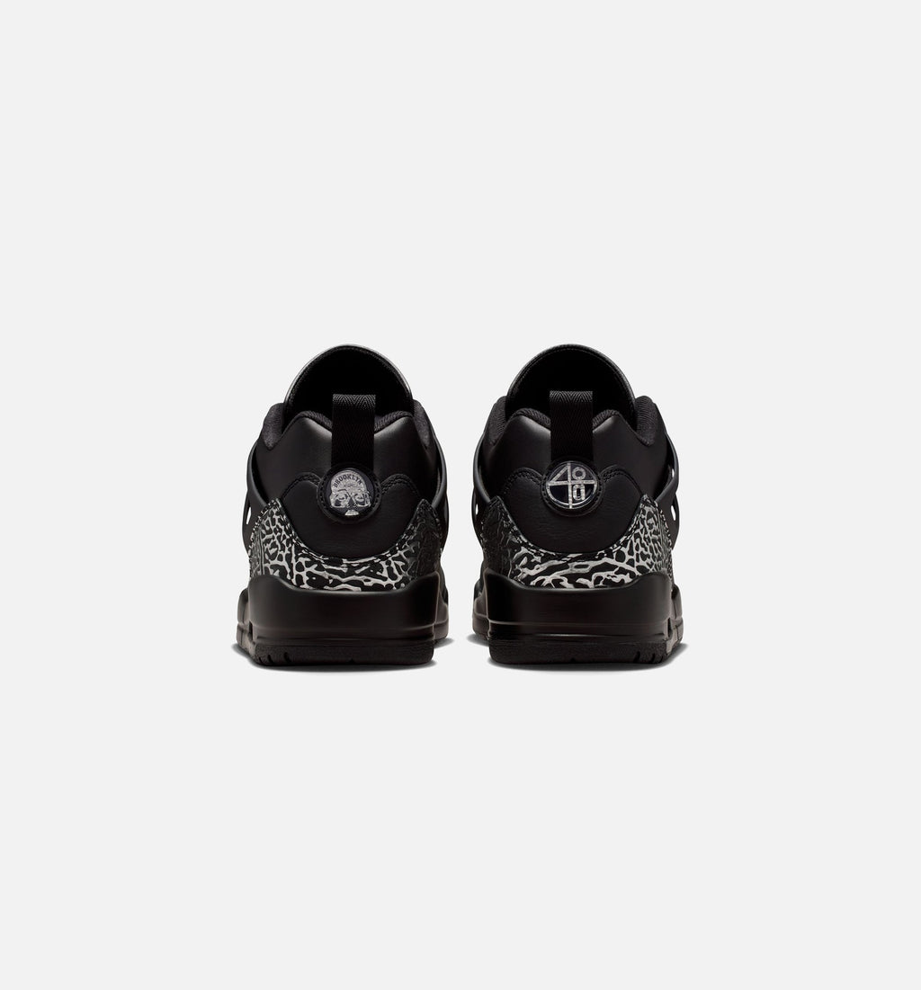 Spizike Low Black and Metallic Silver Men's Basketball Shoes