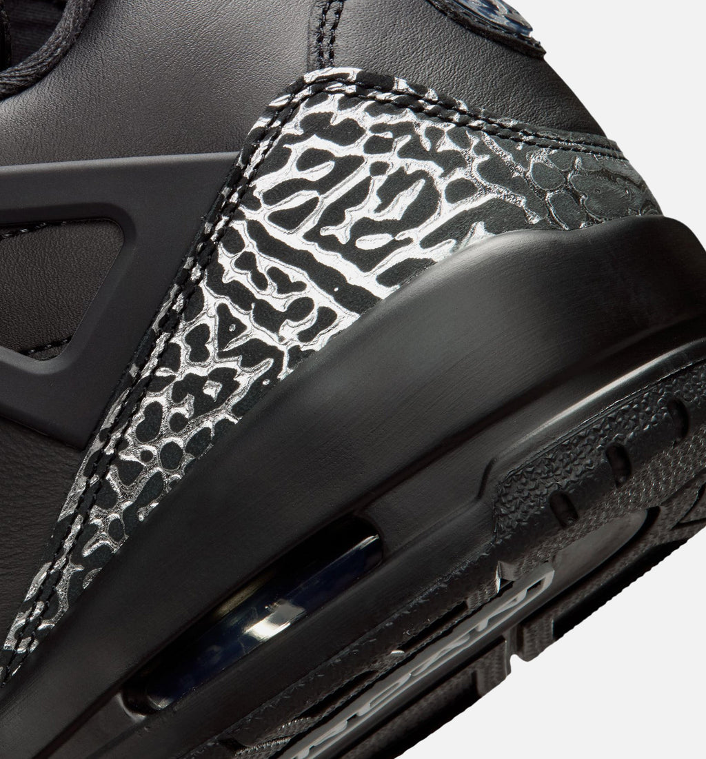 Spizike Low Black and Metallic Silver Men's Basketball Shoes