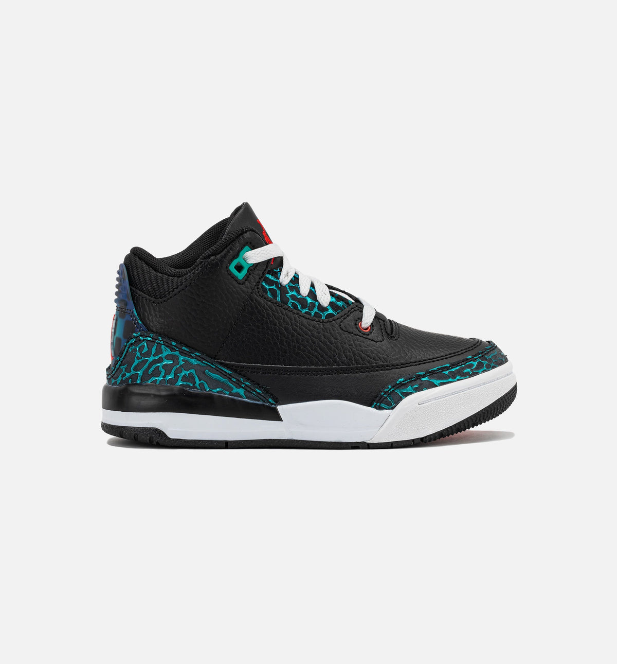 Air Jordan 3 Retro Black and Hyper Jade Preschool Sneakers