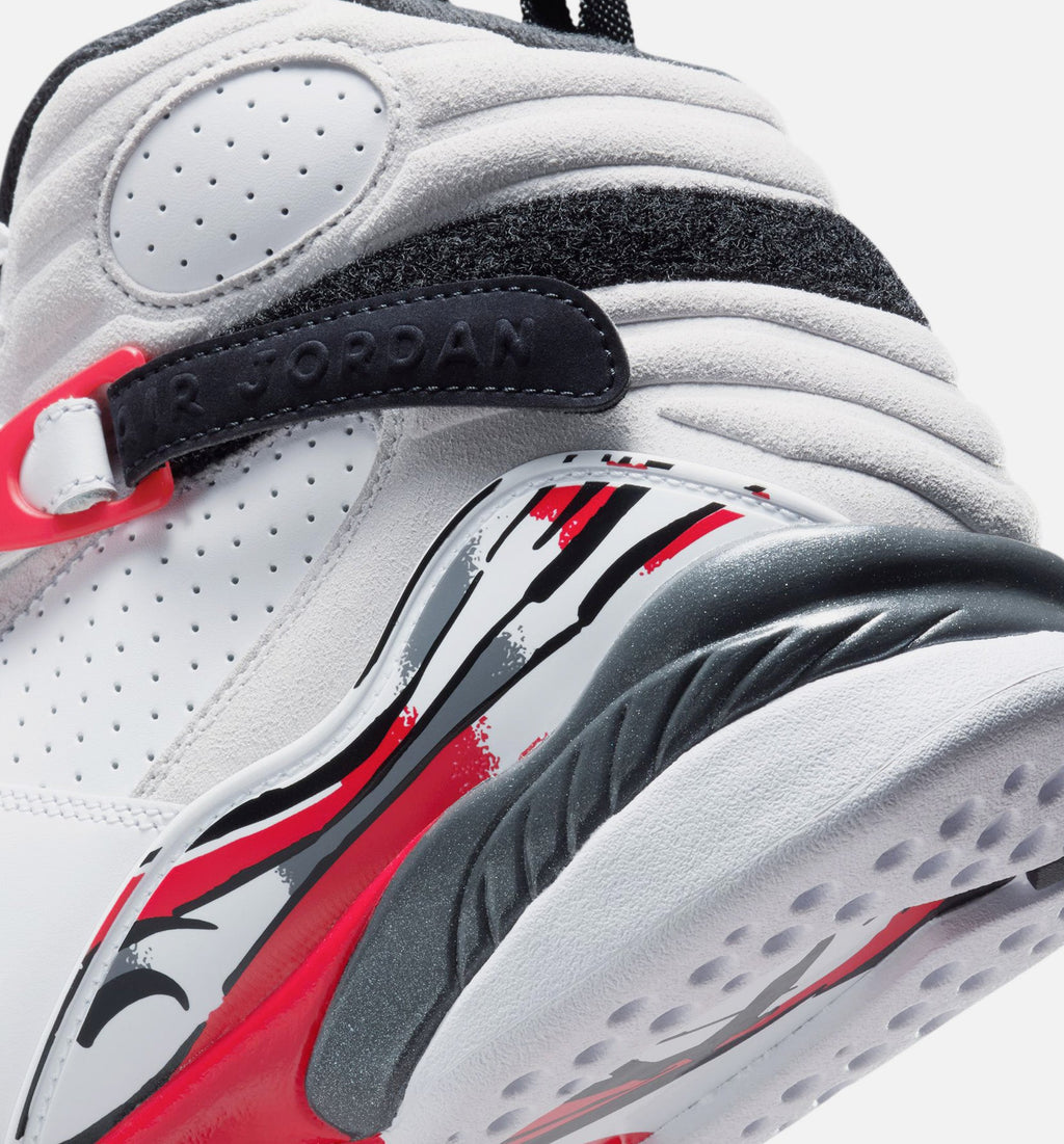 Air Jordan 8 Retro White and True Red Men's Sneakers
