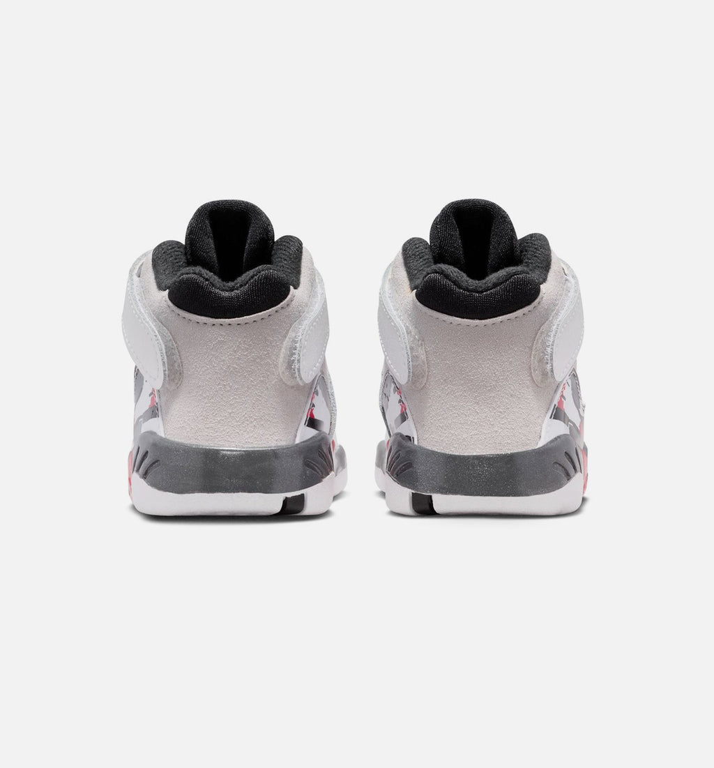 Air Jordan 8 Retro White and True Red Infant/Toddler Sneakers