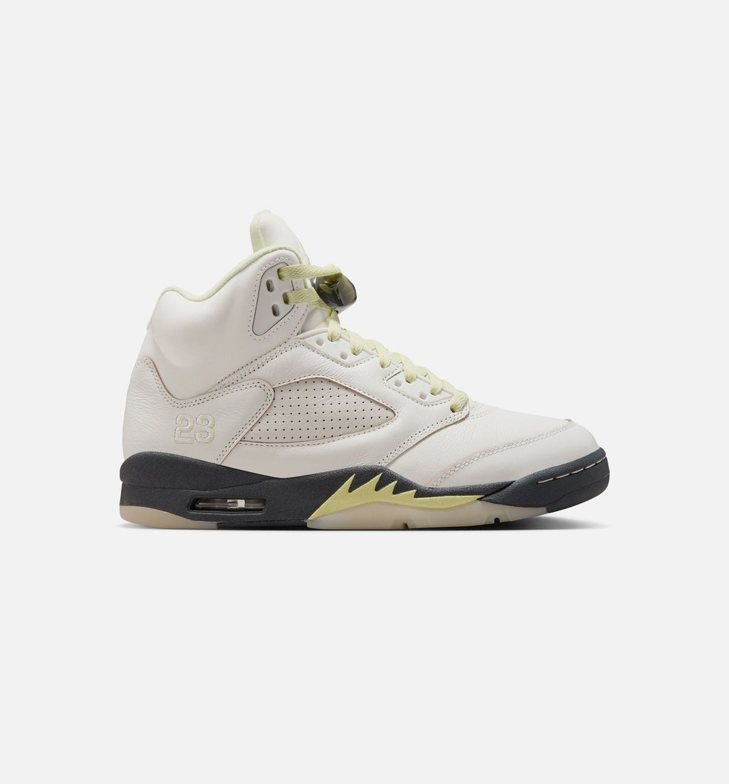 Air Jordan 5 Retro Luminous Green and Sail Women's Sneakers