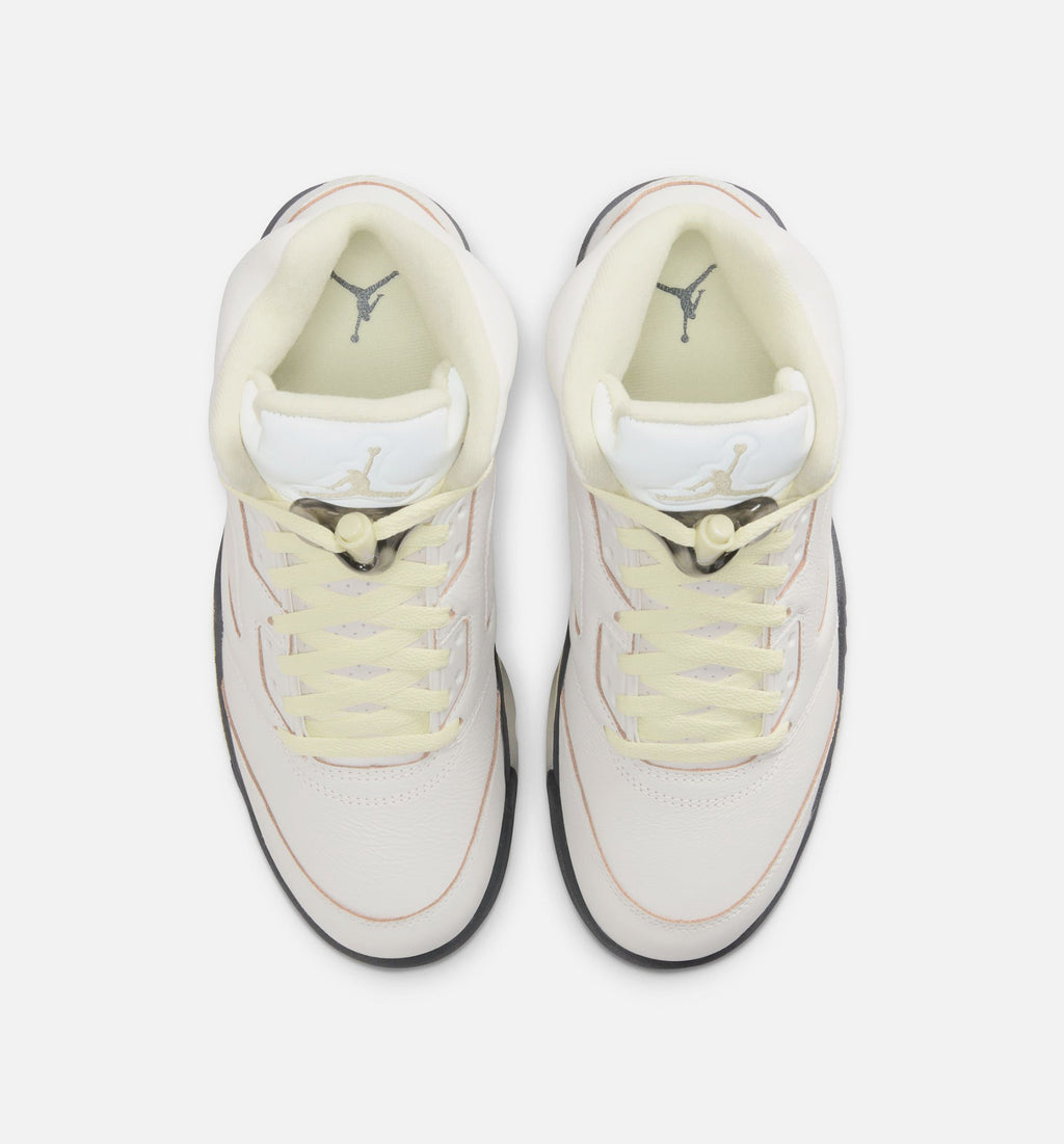 Air Jordan 5 Retro Luminous Green and Sail Women's Sneakers
