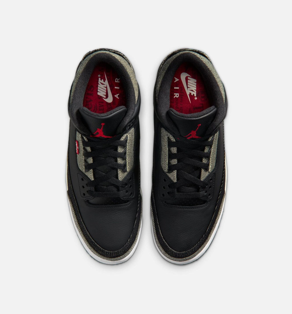 Air Jordan 3 x Levi's Black and White Men's Sneakers