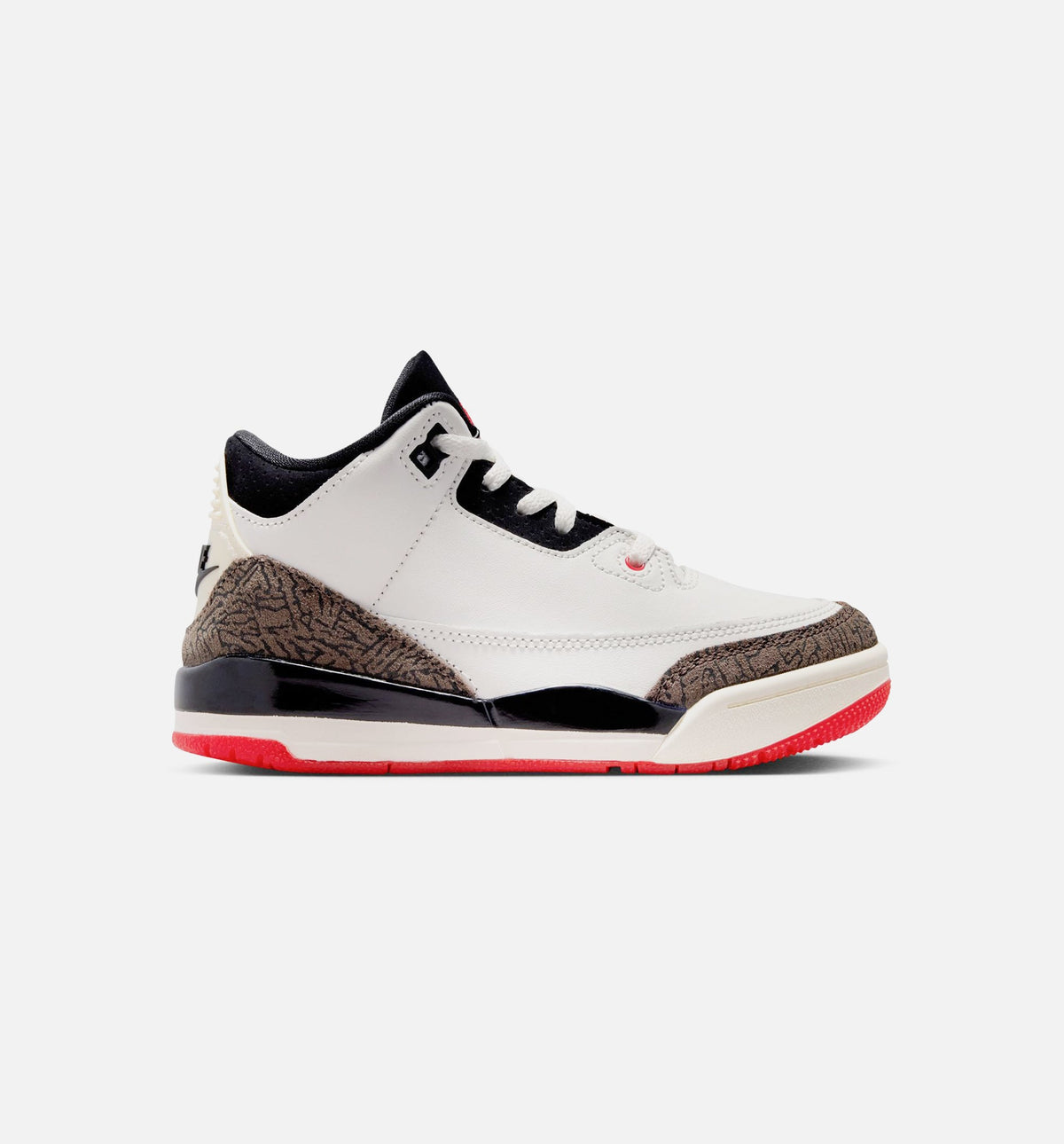 Air Jordan 3 Retro Sail and University Red Preschool Sneakers