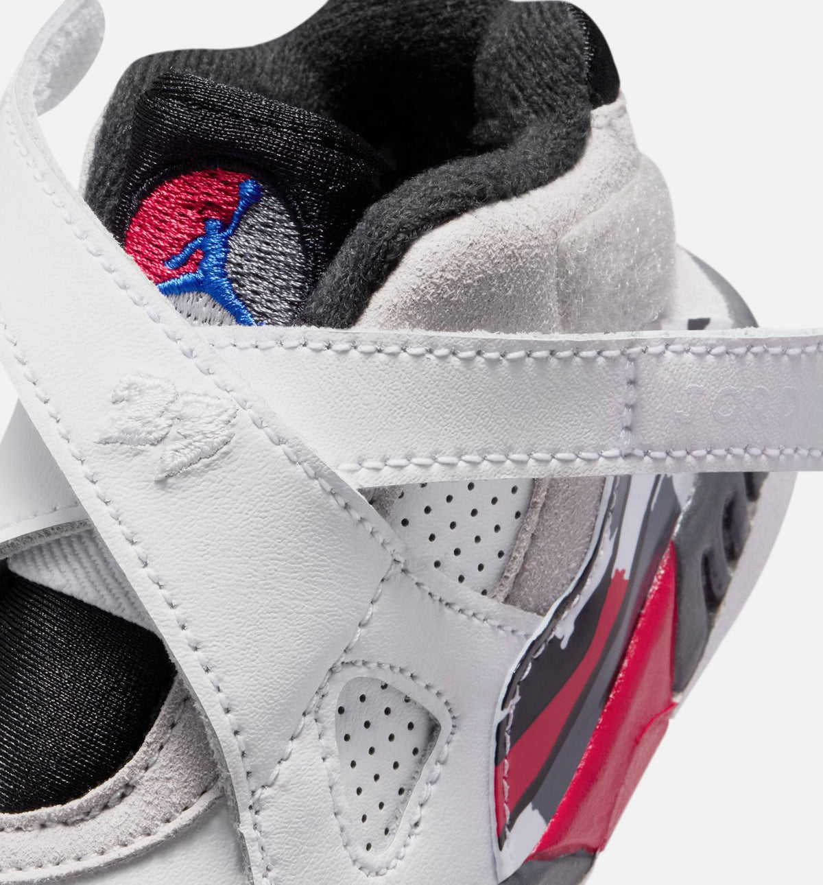 Air Jordan 8 Retro White and True Red Infant/Toddler Sneakers