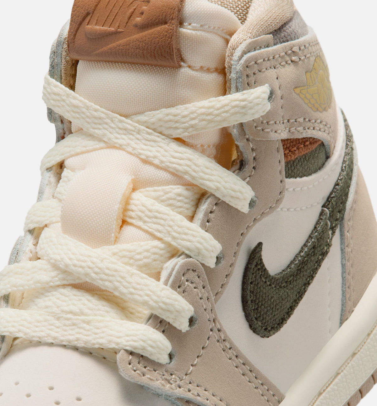 Air Jordan 1 Retro High OG Infant/Toddler Sneakers | Khaki/Sail/Coconut Milk/Cargo Khaki