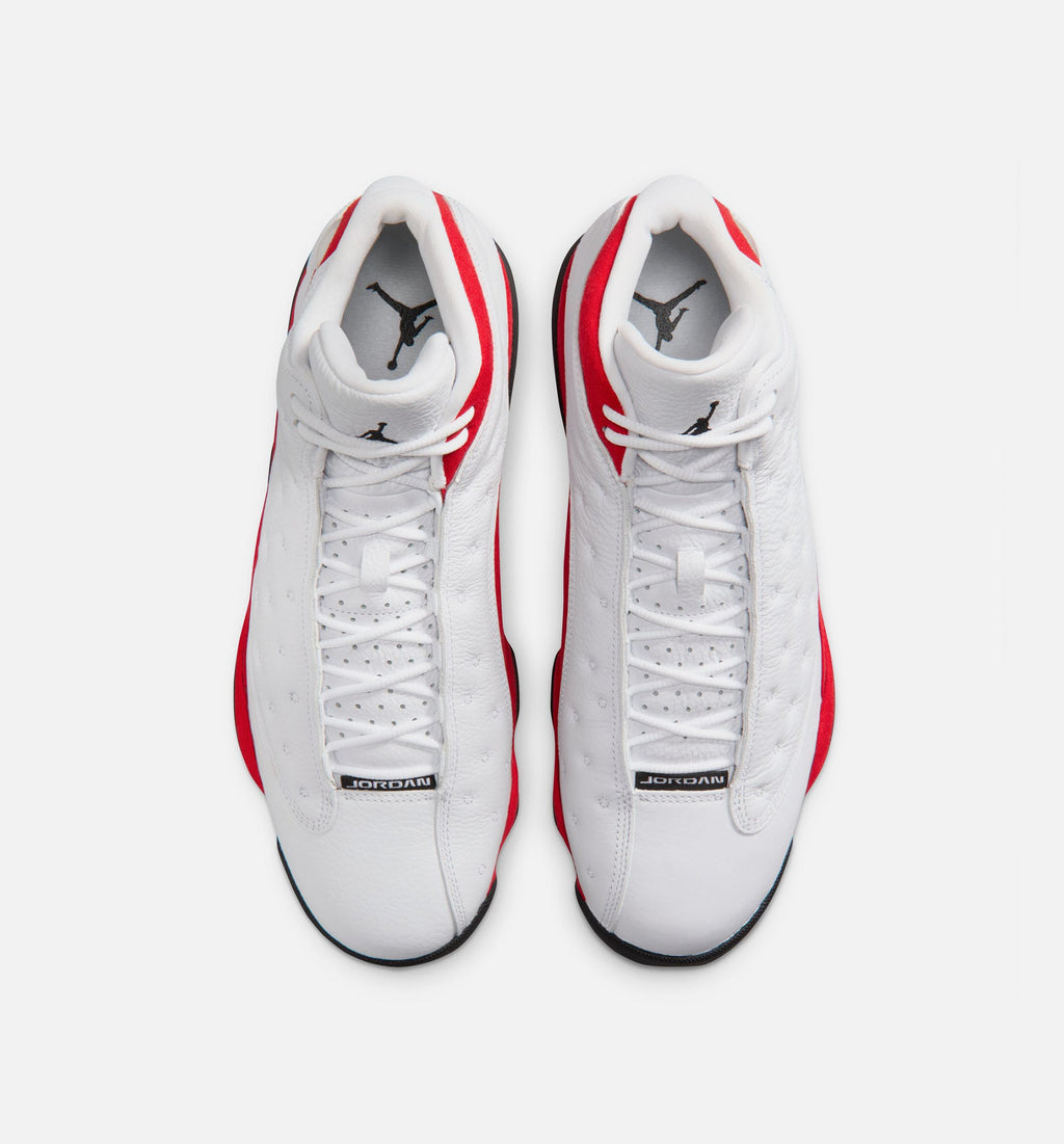 Air Jordan 13 Retro White and University Red Men's Sneakers